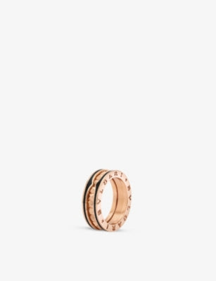 Bvlgari B.zero1 18ct Rose-Gold and Ceramic Ring