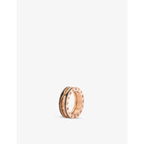 B.zero1 18ct rose-gold and ceramic ring - 55mm