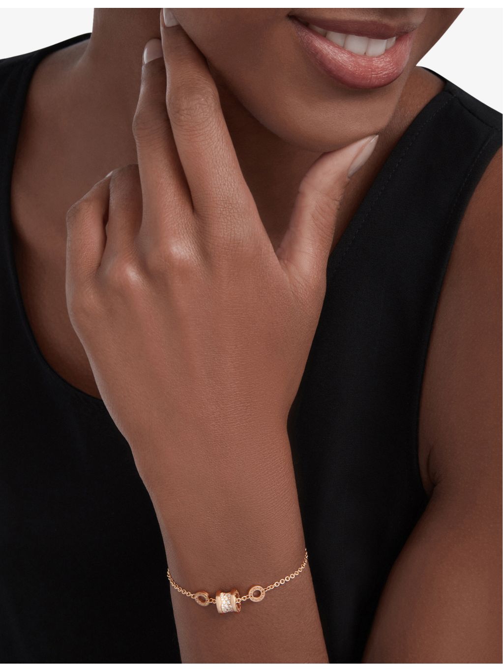 Bvlgari B.zero1 18ct rose gold diamond bracelet, imported from the UK
