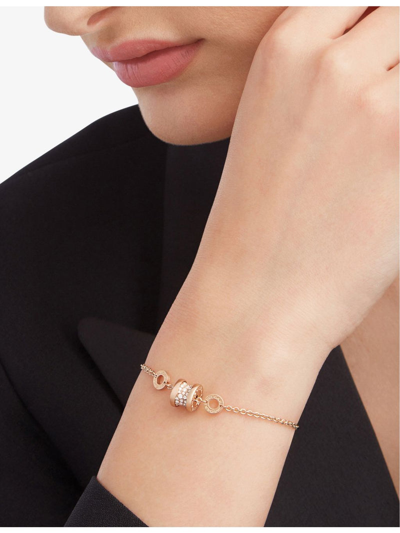 Bvlgari B.zero1 18ct rose gold diamond bracelet, imported from the UK