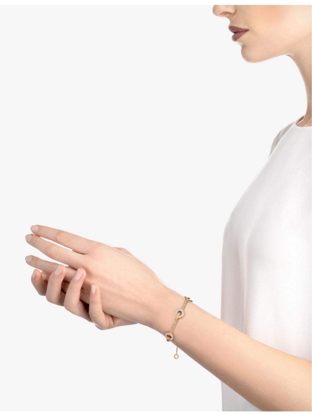 Bvlgari 18ct yellow gold mother of pearl bracelet, UK version