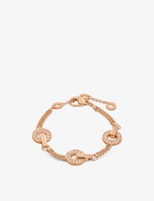Bvlgari Bvlgari 18ct Yellow Gold and Mother of Pearl Rope Chain Bracelet, 15-19cm