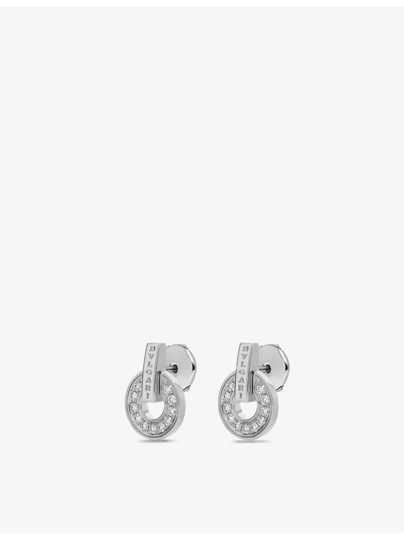 BVLGARI 18ct white gold diamond earrings 0.38ct, UK version