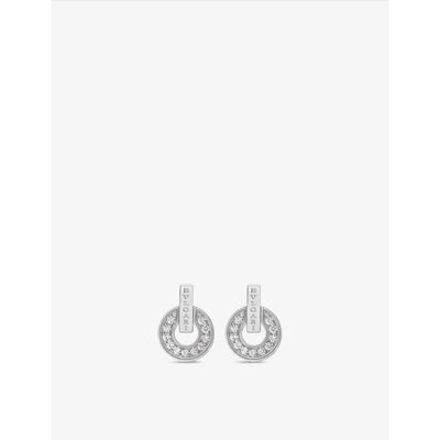 selfridges Bvlgari 18ct White-Gold and 0.38ct Brilliant-Cut Diamond Earrings- Buy online at McGrocer