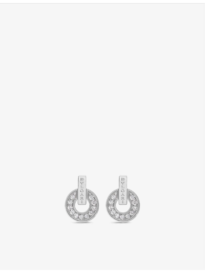 BVLGARI 18ct white gold diamond earrings 0.38ct, UK version