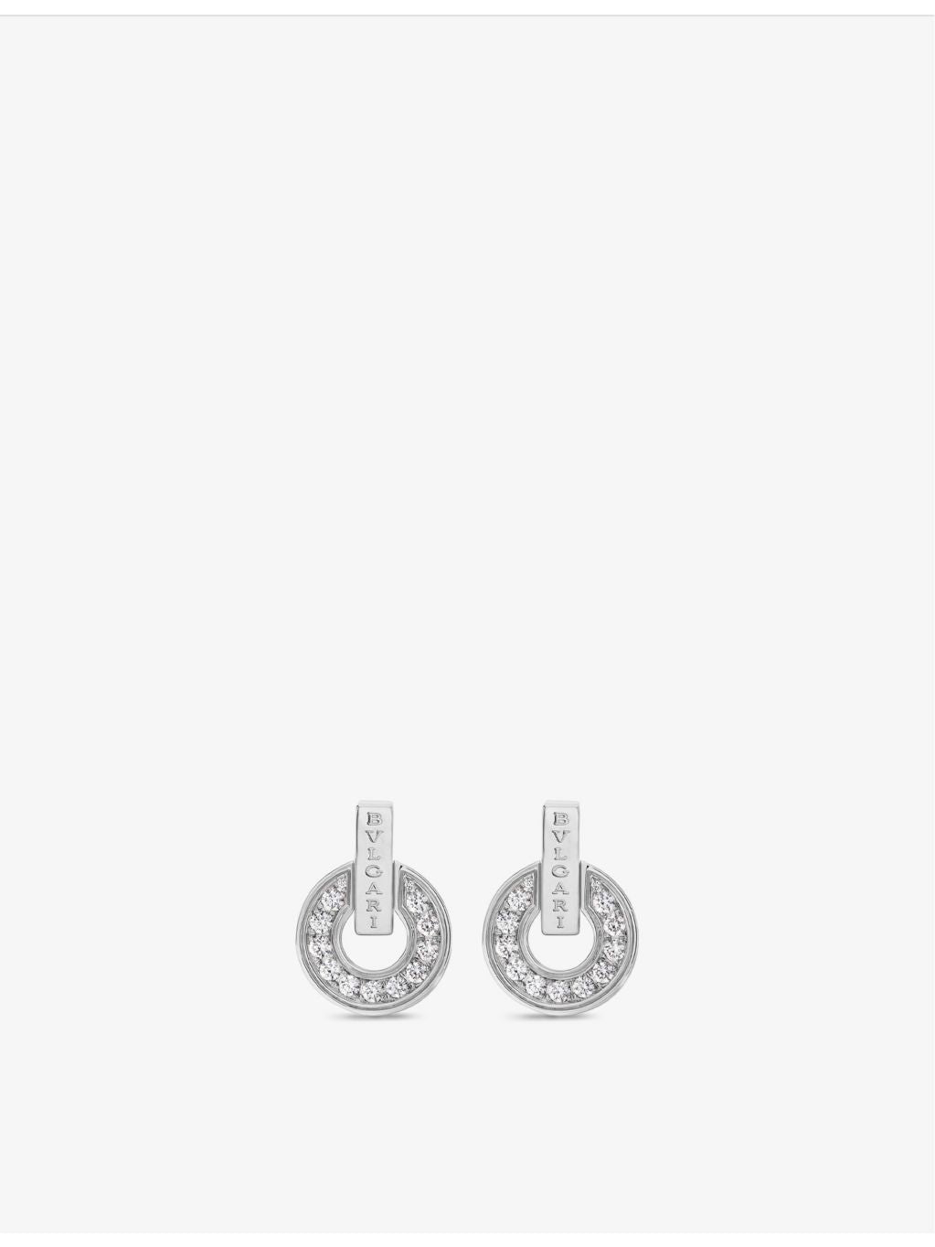 BVLGARI 18ct white gold diamond earrings 0.38ct, UK version