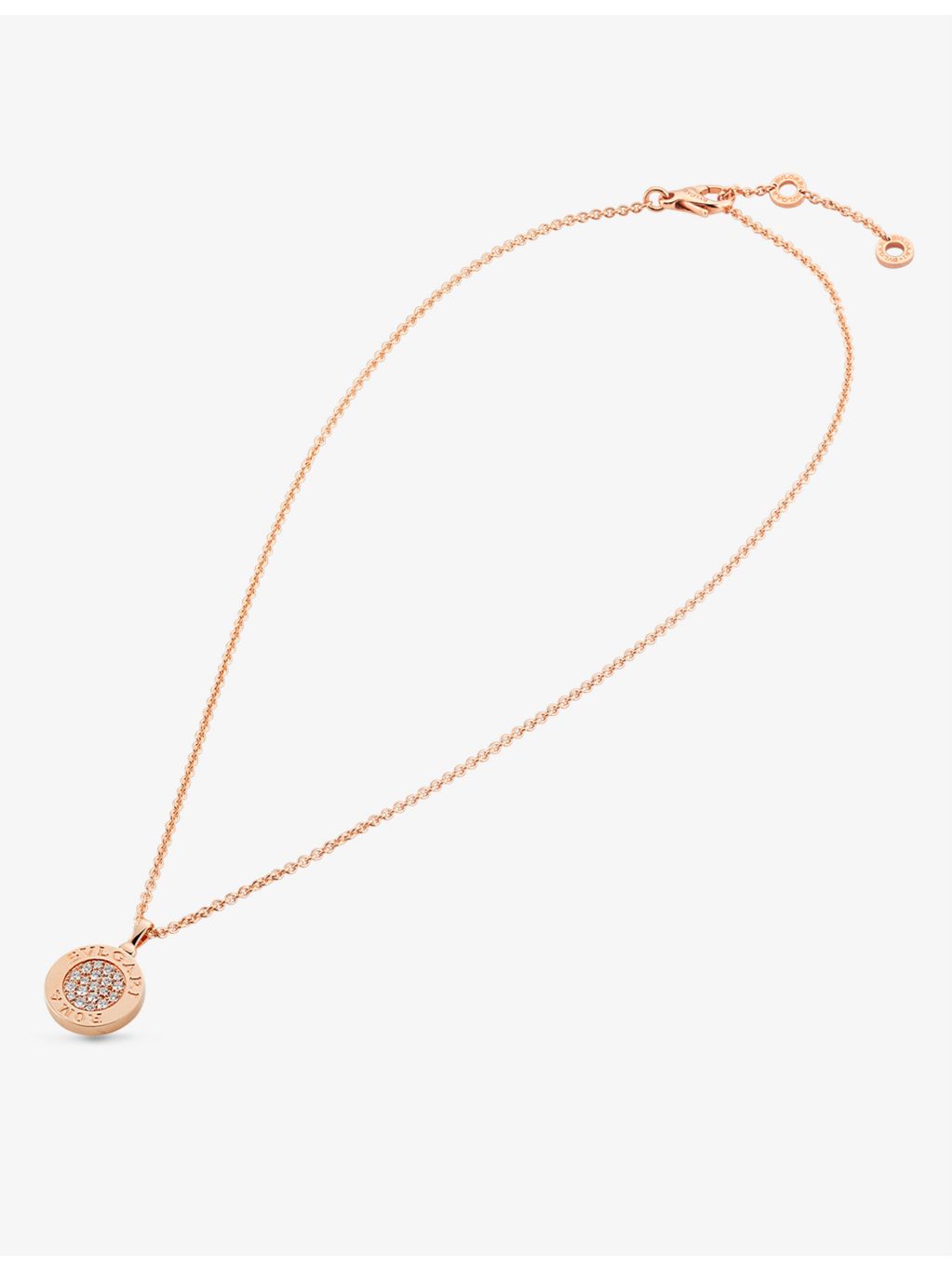 Bvlgari rose gold onyx pavé diamond necklace 0.34ct (British brand)