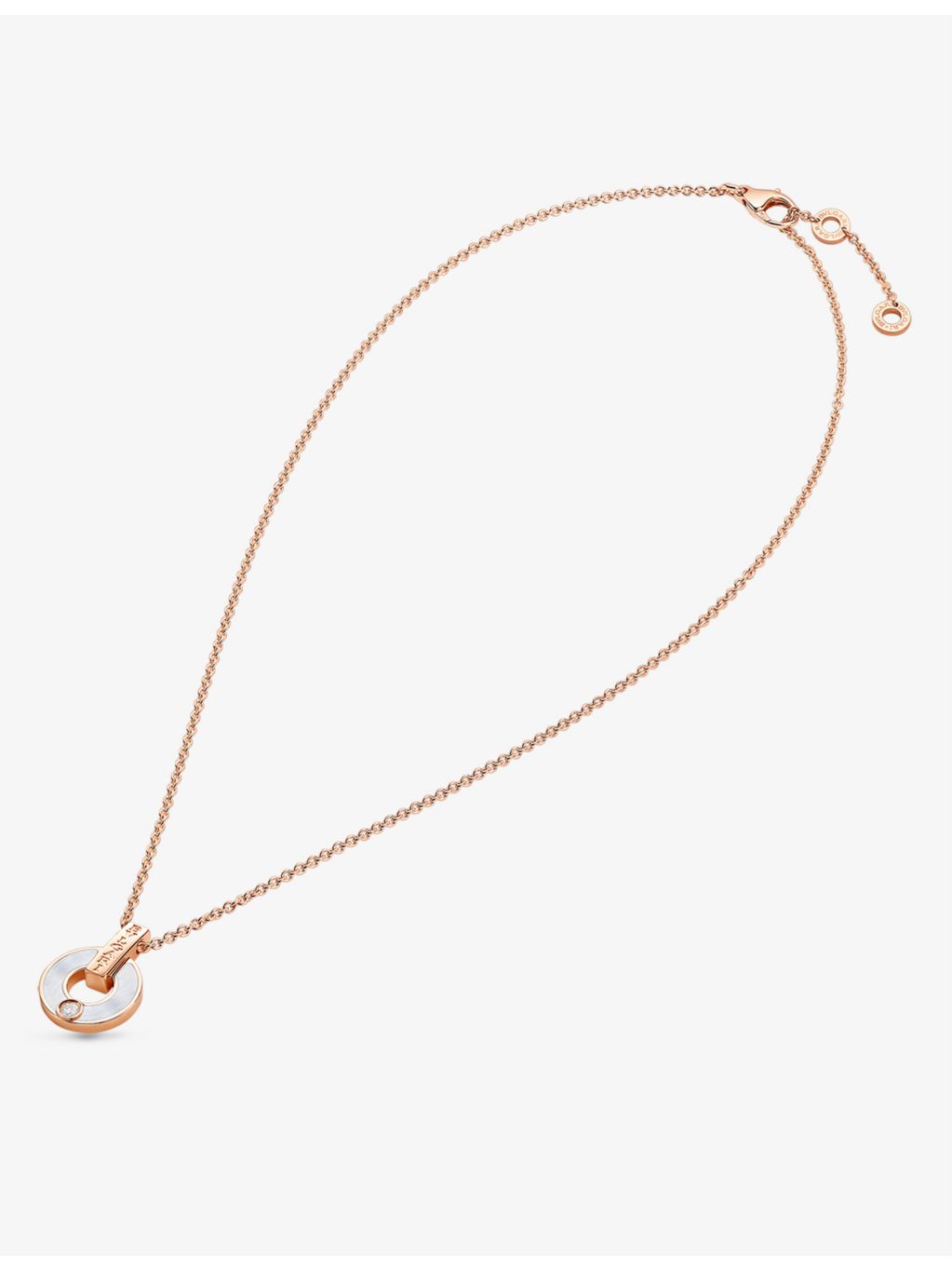 Bvlgari 18ct rose-gold mother of pearl diamond necklace, UK version