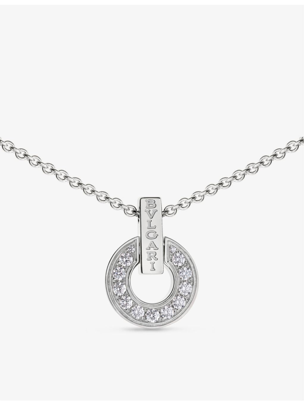 Bvlgari 18ct white gold pavé diamond necklace (British brand)