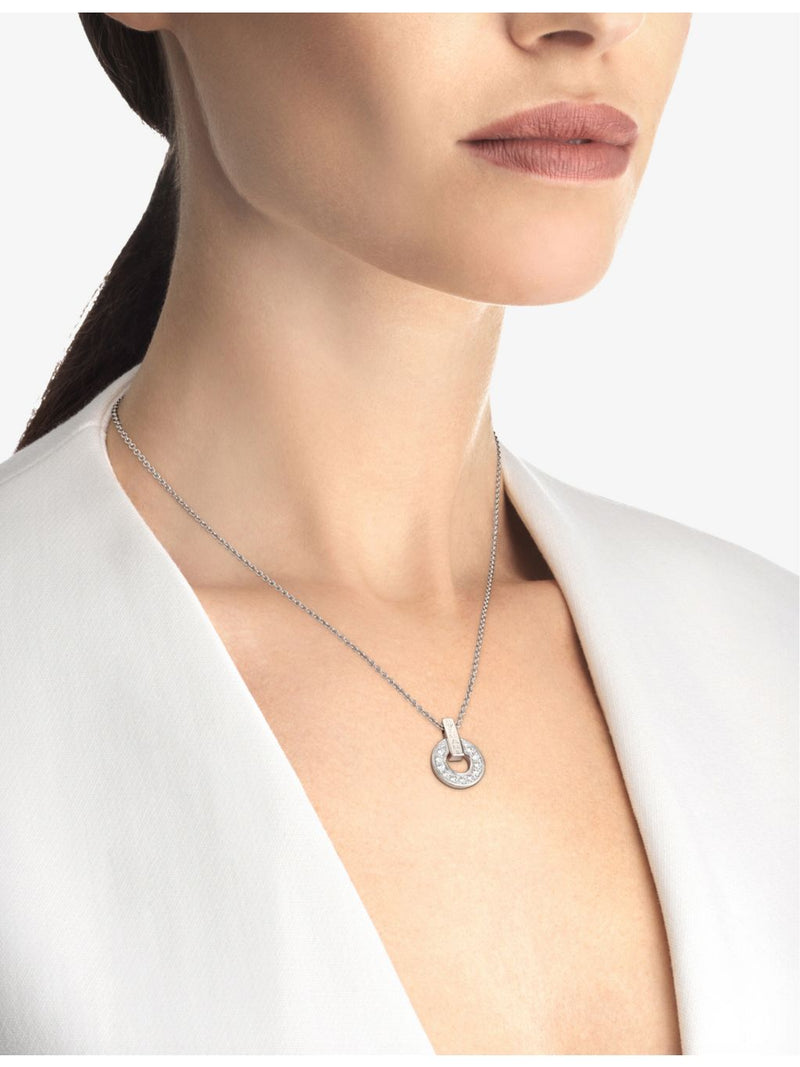 Bvlgari 18ct white gold pavé diamond necklace (British brand)