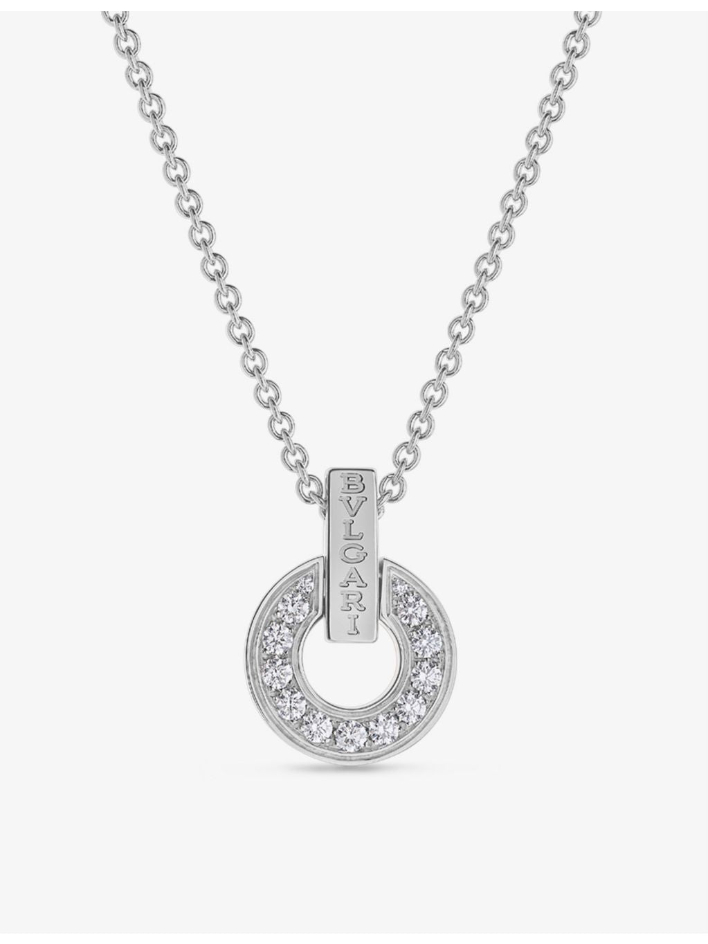 Bvlgari 18ct white gold pavé diamond necklace (British brand)