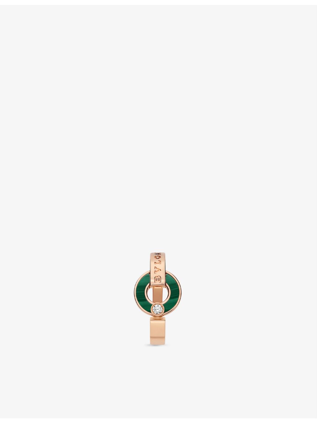 Bvlgari 18ct rose-gold diamond and malachite ring (British brand)