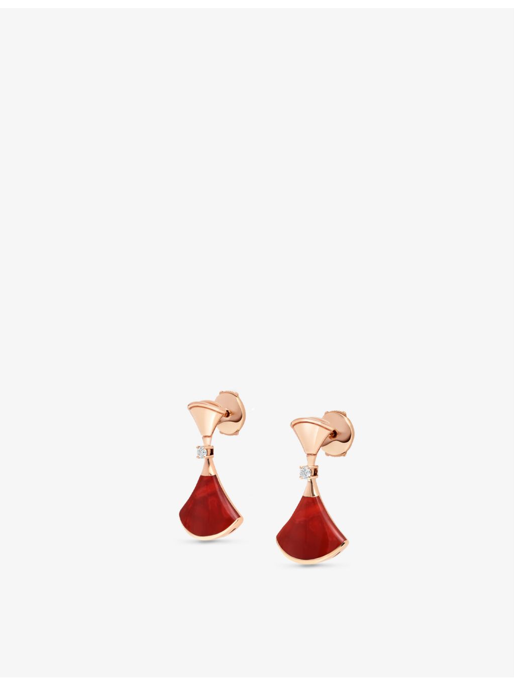 Bvlgari Divas Dream rose-gold diamond carnelian earrings, imported from the UK