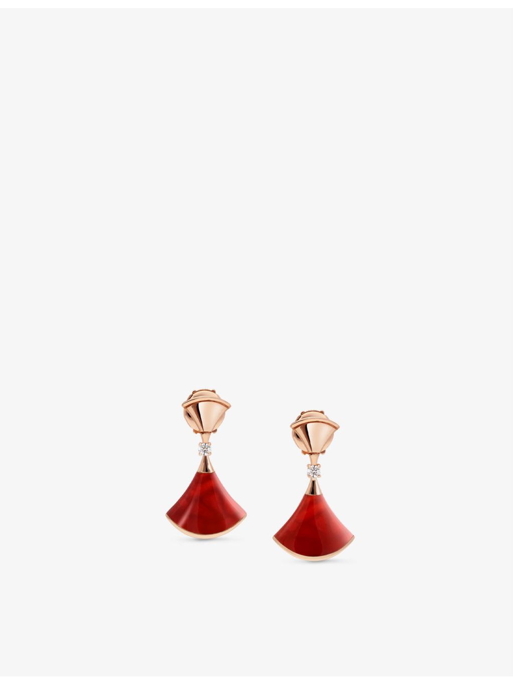 Bvlgari Divas Dream rose-gold diamond carnelian earrings, imported from the UK
