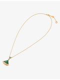 Bvlgari 18ct rose gold diamond and malachite pendant necklace, UK version