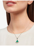 Bvlgari 18ct rose gold diamond and malachite pendant necklace, UK version