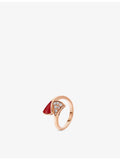 Bvlgari rose gold carnelian diamond ring 0.08ct - British product