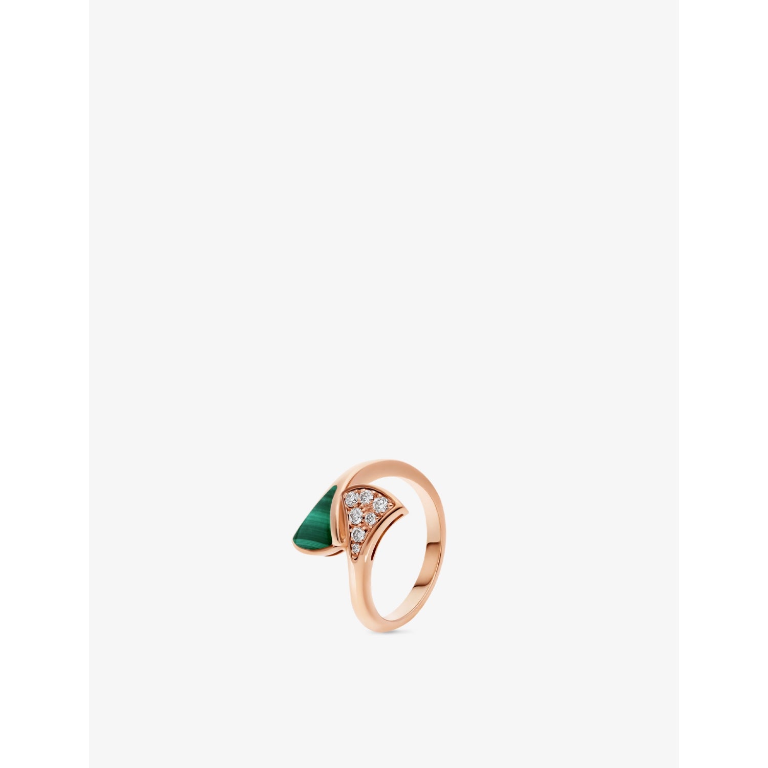 Divas Dream 18ct rose-gold, 0.08ct brilliant-cut diamond and malachite ring - 53mm