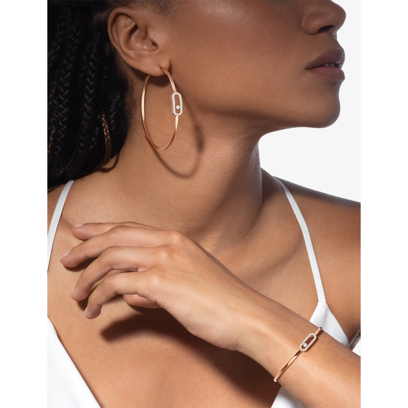 Messika Move Uno Flex medium 18ct rose gold diamond bangle - British product