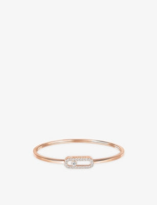 Messika Move Uno Flex medium 18ct rose gold diamond bangle - British product