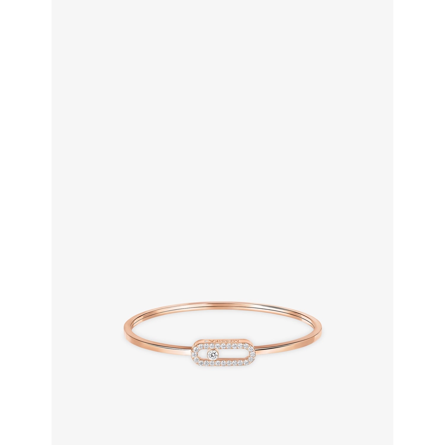 Move Uno Flex medium 18ct rose-gold and 0.34ct brilliant-cut diamond bangle bracelet - ROSE GOLD - 16cm