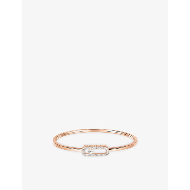 Move Uno Flex medium 18ct rose-gold and 0.34ct brilliant-cut diamond bangle bracelet - ROSE GOLD - 16cm