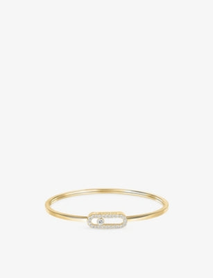 Messika Move Uno Flex medium 18ct rose gold diamond bangle - British product