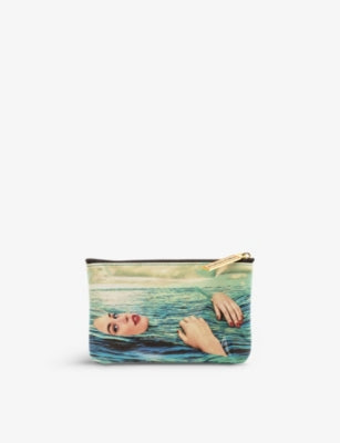 Seletti faux leather Sea Girl coin bag 15cm wide - British product