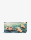 Seletti Sea Girl faux-leather cosmetics bag 21cm, imported from the UK