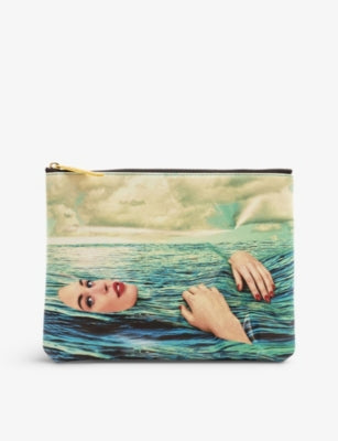 Seletti Sea Girl cosmetics bag 21cm x 15cm, imported from the UK