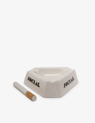 Seletti Social Smoker porcelain plate 36cm, imported from the UK