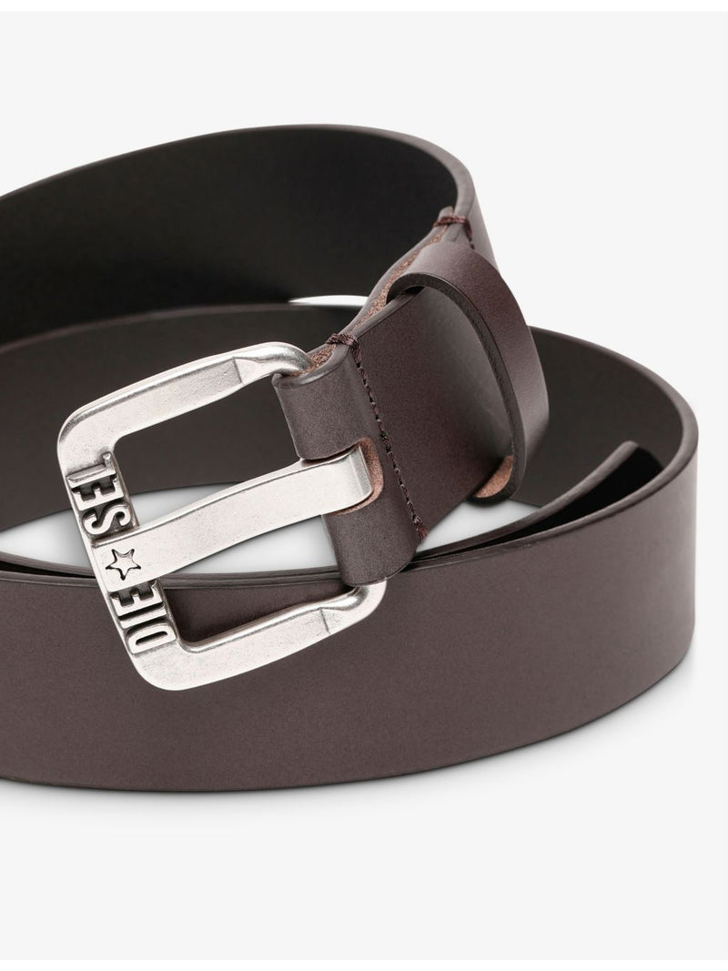 Diesel B-Star logo-embossed leather belt, UK version