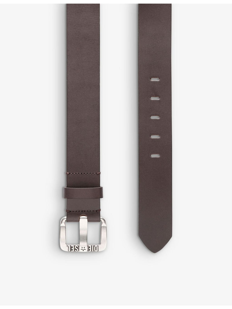 Diesel B-Star logo-embossed leather belt, UK version