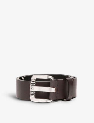 Diesel B-Star Logo-Embossed Leather Belt