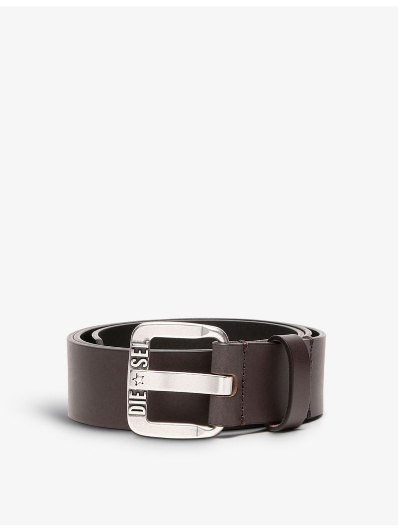 Diesel B-Star logo-embossed leather belt, UK version