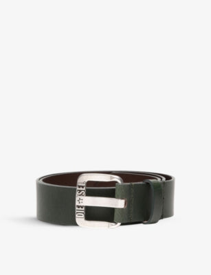 Diesel logo-embossed leather belt - British product