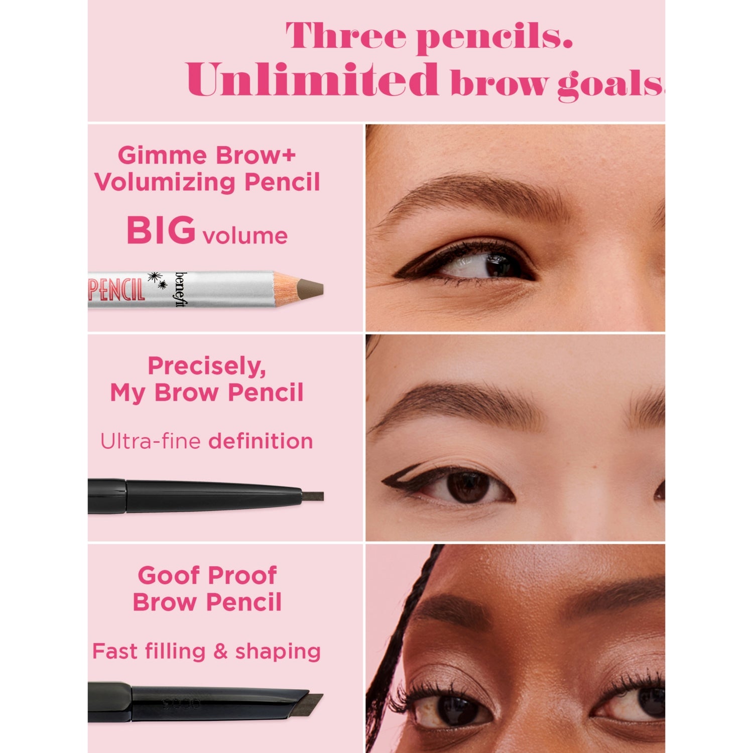 Benefit Gimme Brow+ volumizing pencil 1.19g, imported from the UK