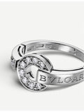 Bvlgari 18ct white-gold pavé diamond ring - British product