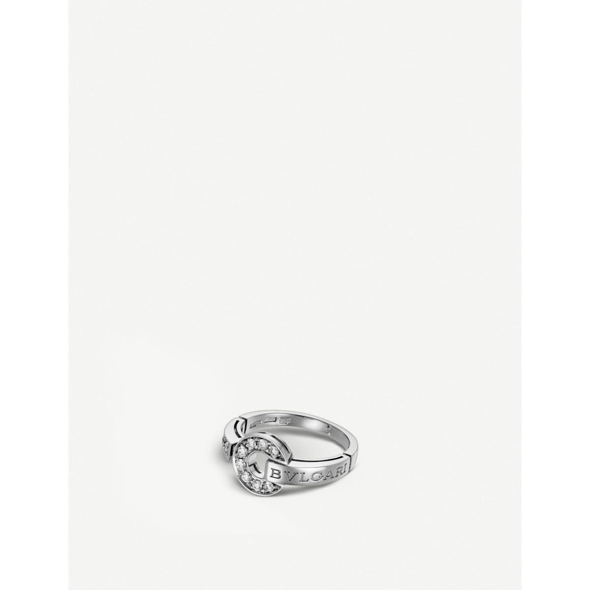 Bvlgari Bvlgari 18ct white-gold and pavé diamonds ring - 53mm