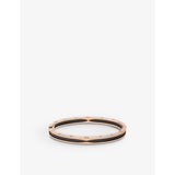 B.zero1 18ct rose-gold and black ceramic bangle bracelet - M