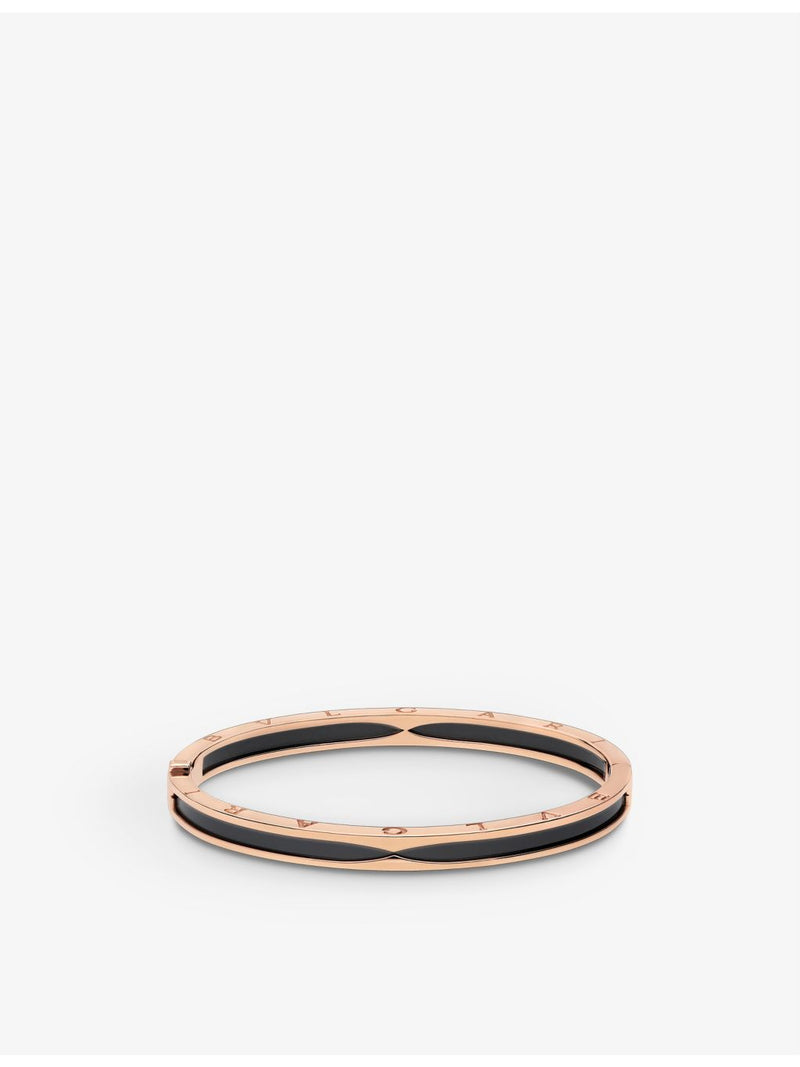 Bvlgari bangle bracelet 18ct rose gold and black ceramic (British brand)