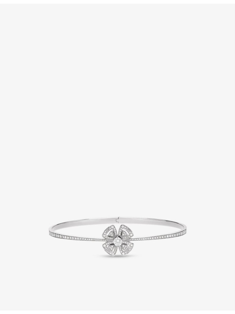 Bvlgari Fiorever 18ct white gold 0.30ct diamond bangle (British brand)