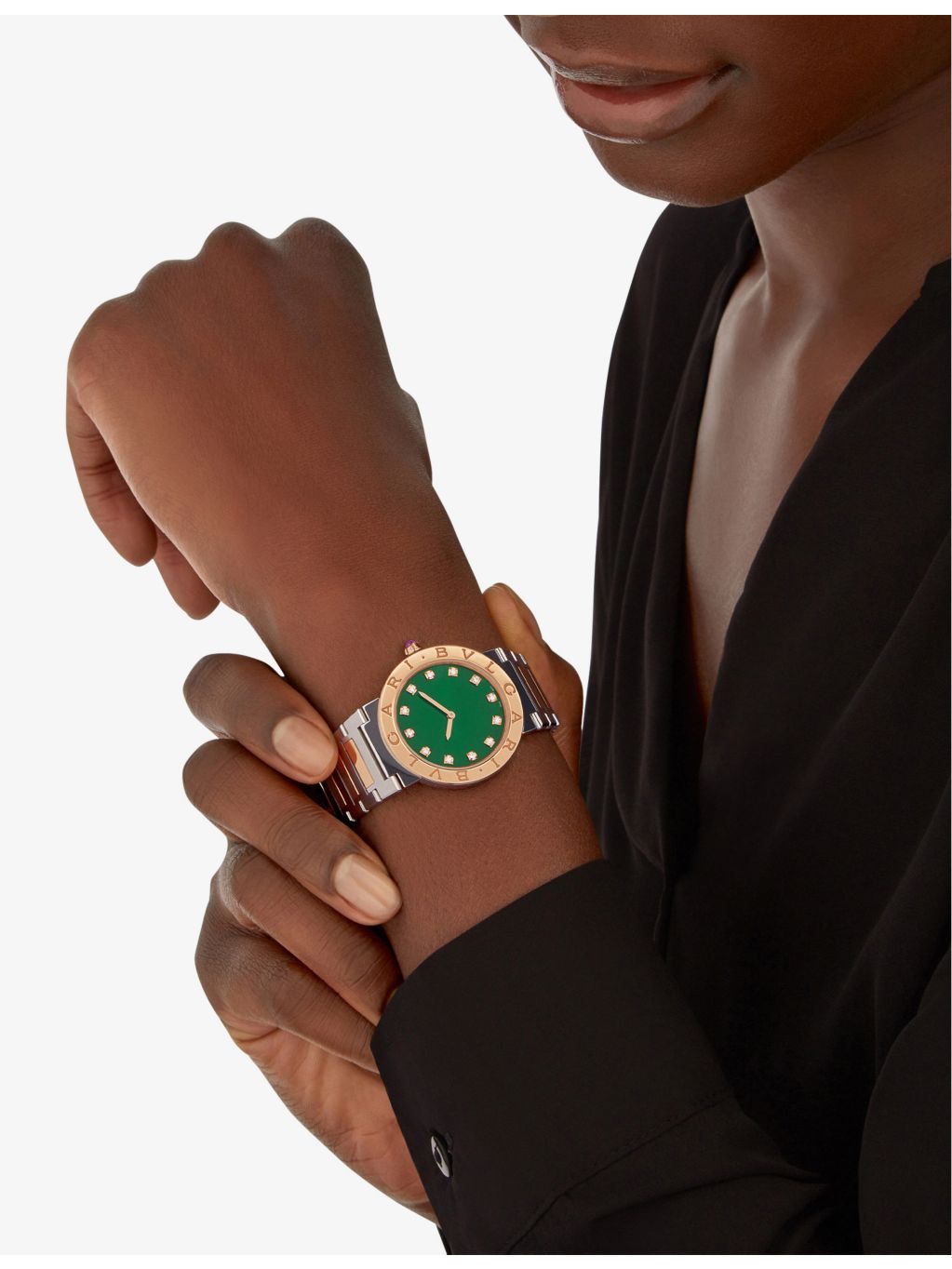 Bvlgari diamond watch 18ct rose gold stainless steel - British product