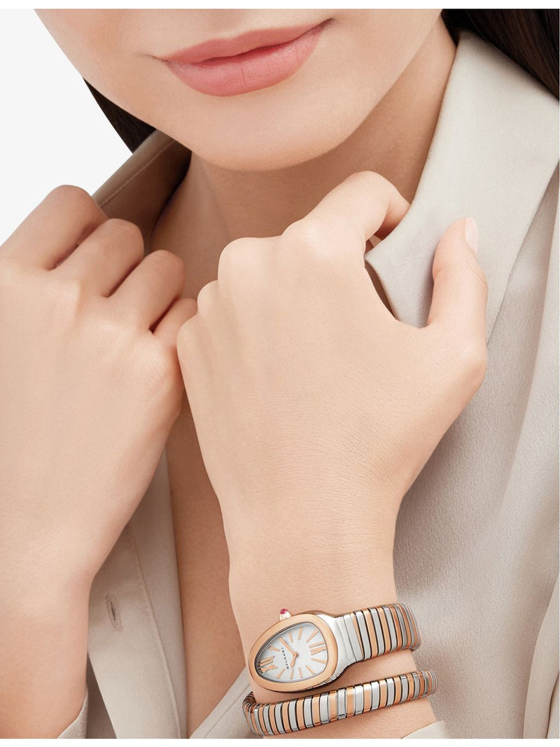 Bvlgari Serpenti Tubogas 35mm rose gold watch, imported from the UK
