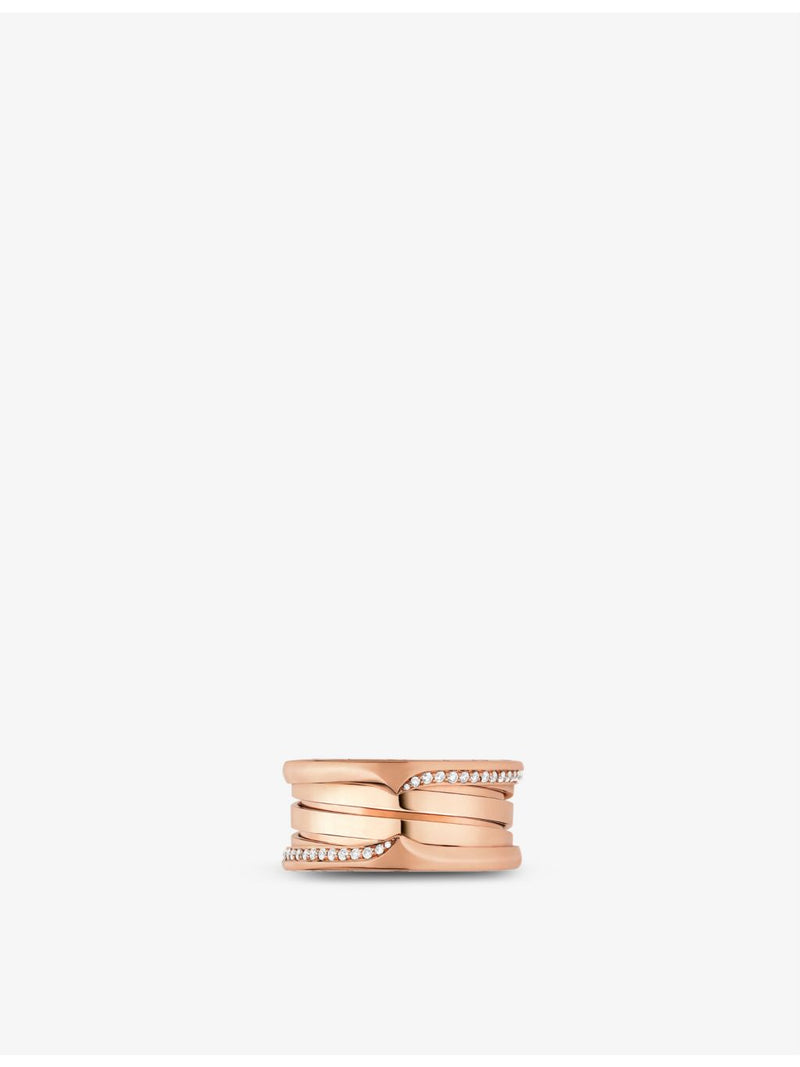 Bvlgari B.zero1 rose gold ring with 0.18ct diamond (British brand)