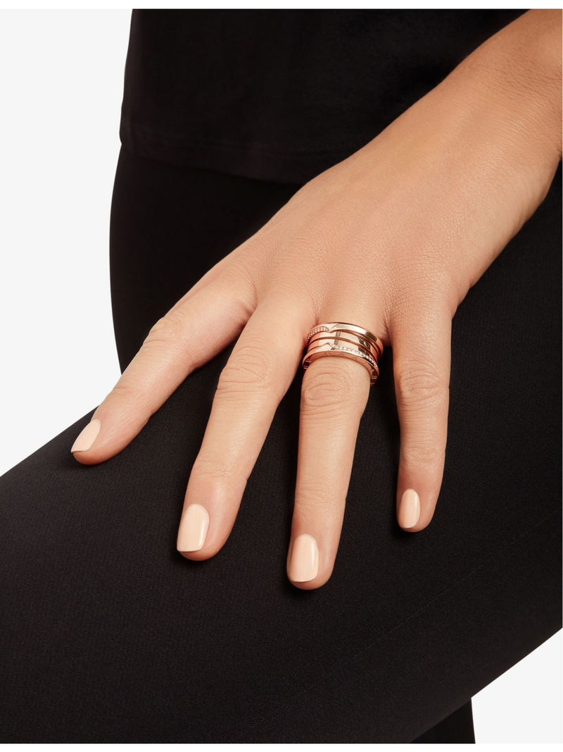 Bvlgari B.zero1 rose gold ring with 0.18ct diamond (British brand)