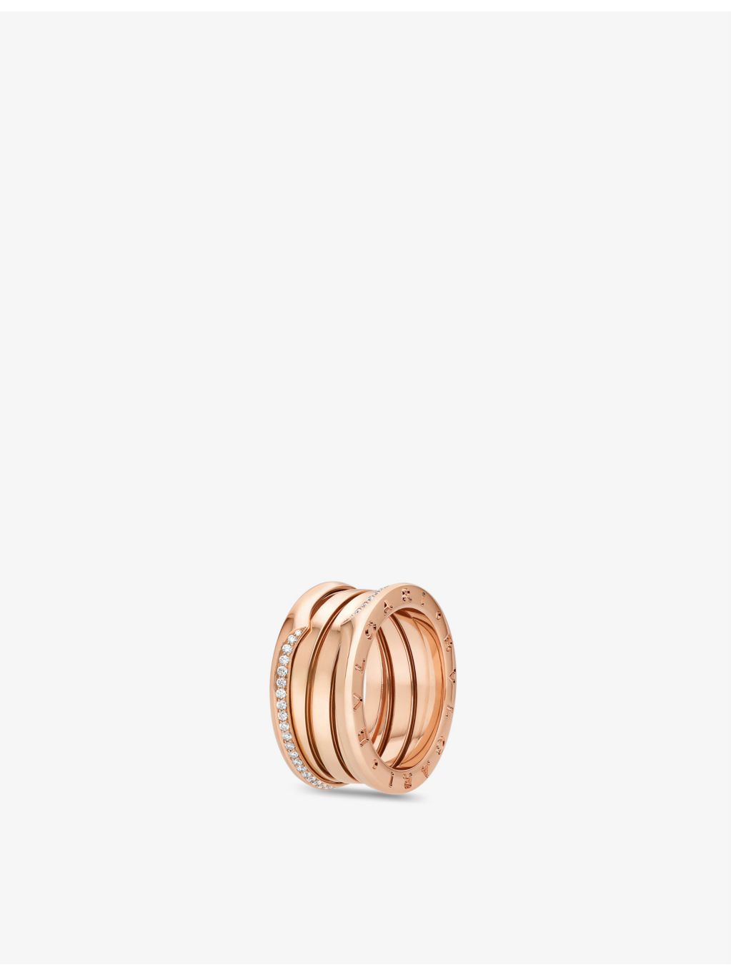 Bvlgari B.zero1 rose gold ring with 0.18ct diamond (British brand)