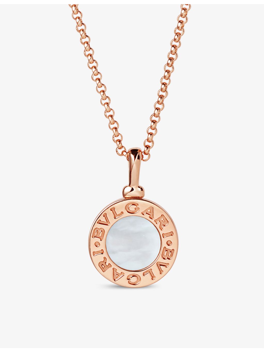 Bvlgari rose-gold and mother-of-pearl necklace, imported from the UK