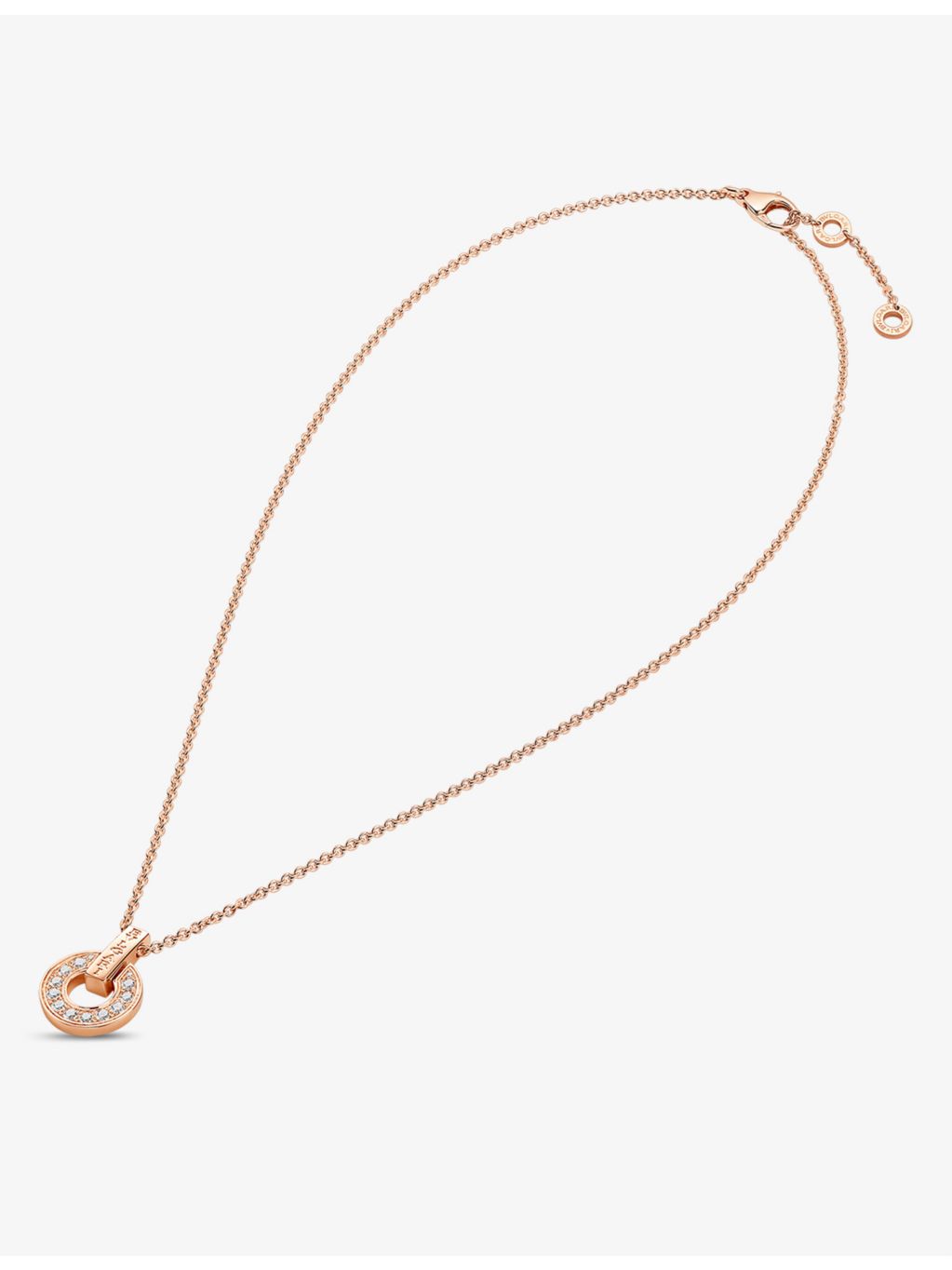 Bvlgari 18ct rose gold 0.37ct diamond pendant necklace, UK version