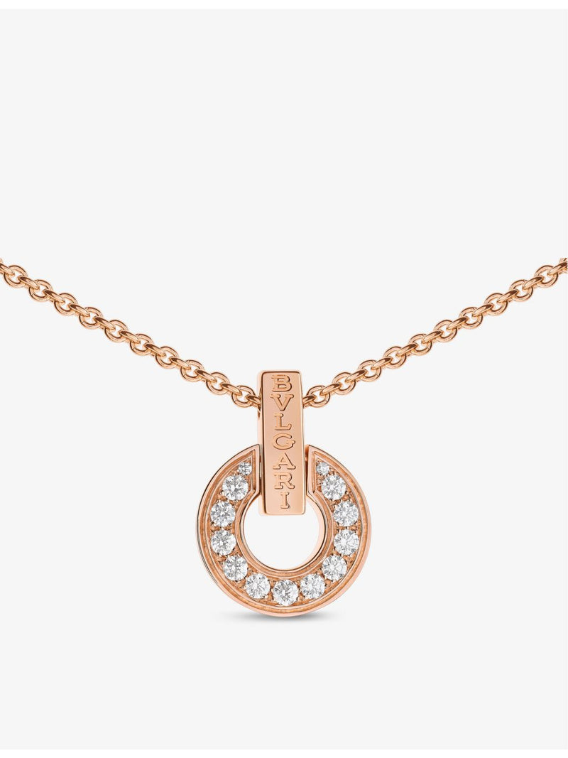 Bvlgari 18ct rose gold 0.37ct diamond pendant necklace, UK version